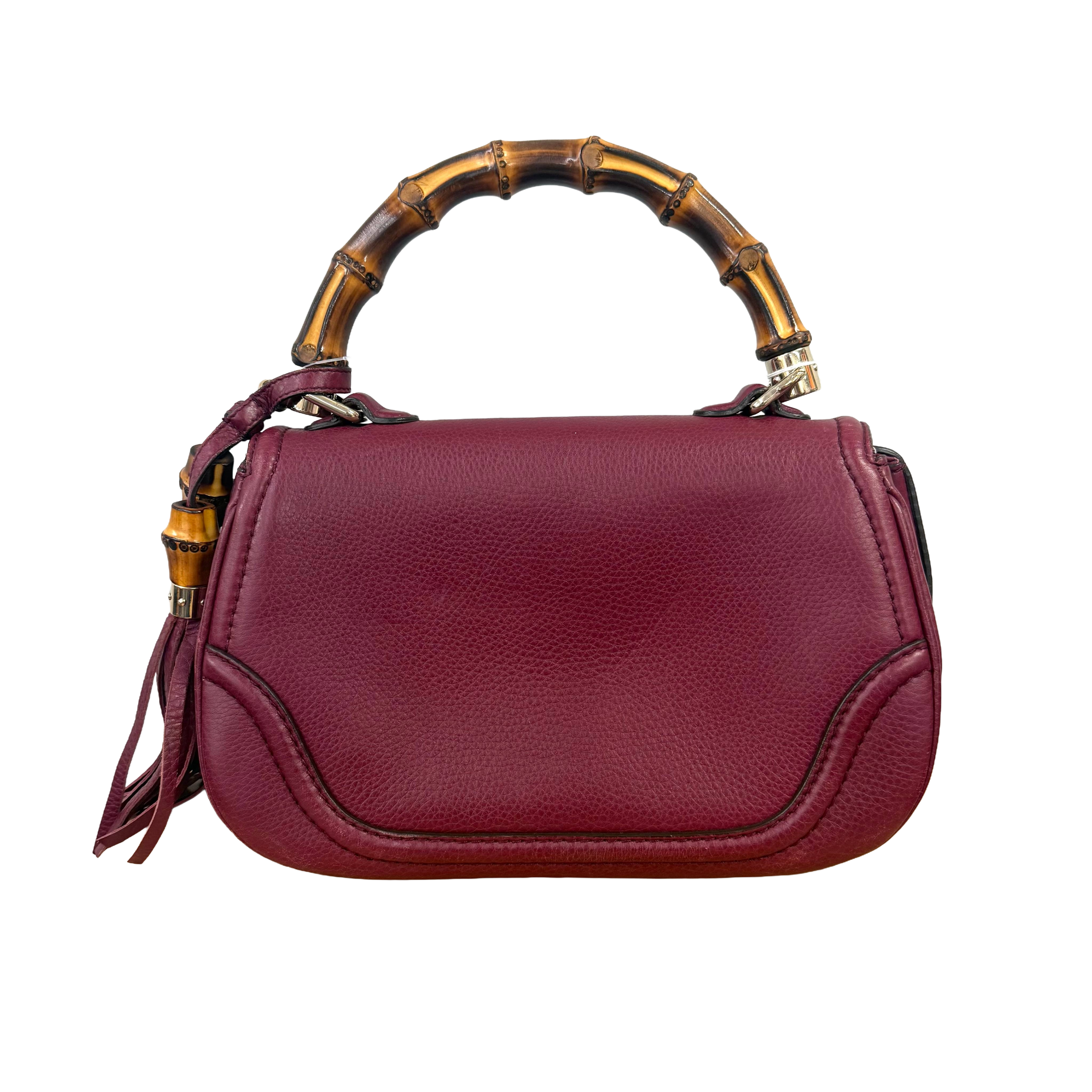 Gucci | Bamboo Top Handle Bag – Burgundy Leather (Pristine Condition)
