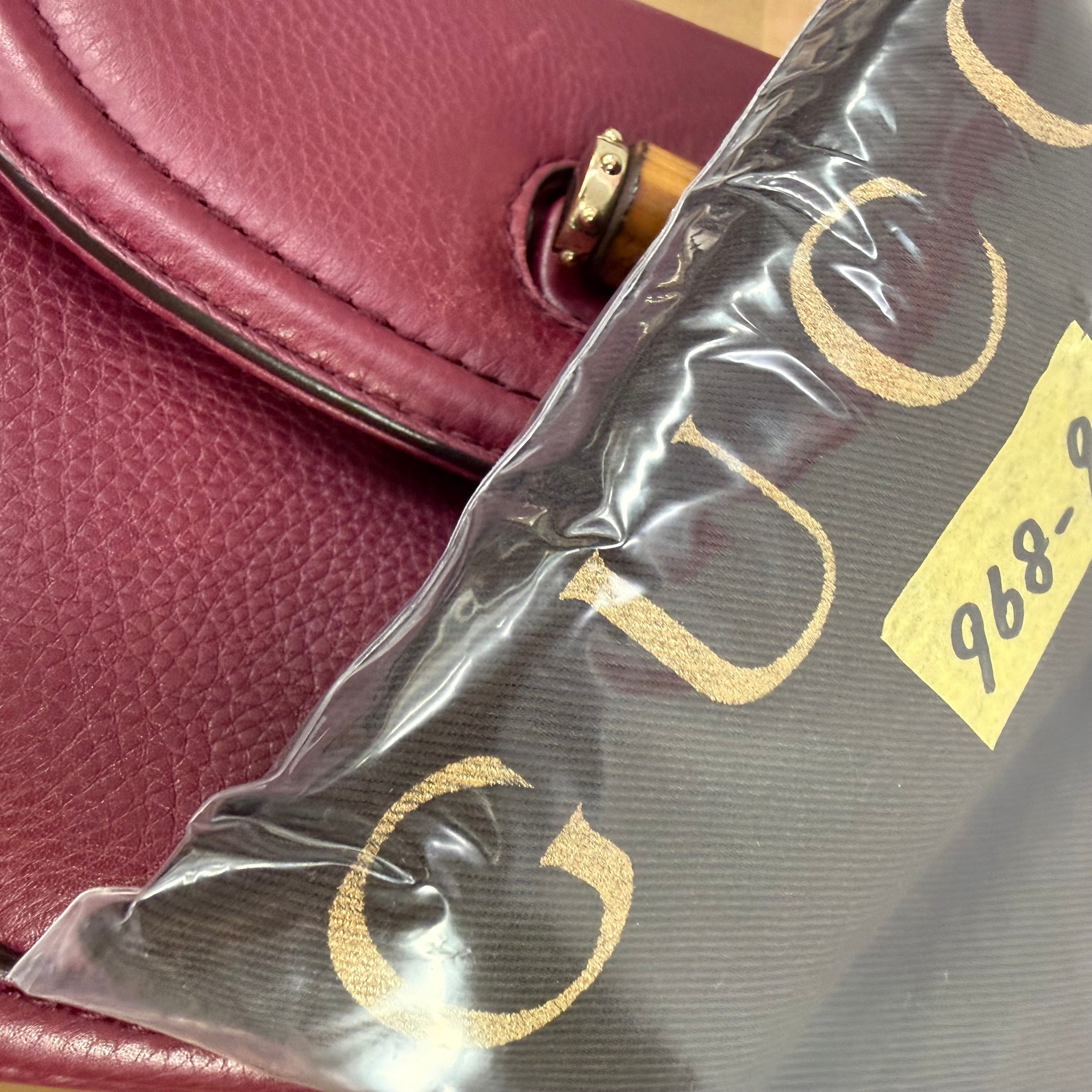 Gucci | Bamboo Top Handle Bag – Burgundy Leather (Pristine Condition)