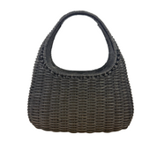 Salvatore Ferragamo | Woven Black Basket Bag with Drawstring Pouch (Pristine Condition)