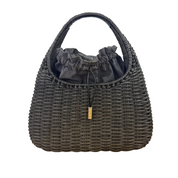 Salvatore Ferragamo | Woven Black Basket Bag with Drawstring Pouch (Pristine Condition)