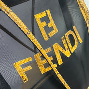 Fendi | Mesh & Python-Trim Tote – Yellow & Black (Pristine Condition)