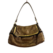Fendi Metallic Shearling Shoulder Bag – Bronze & Gold (Prisitine Condition)