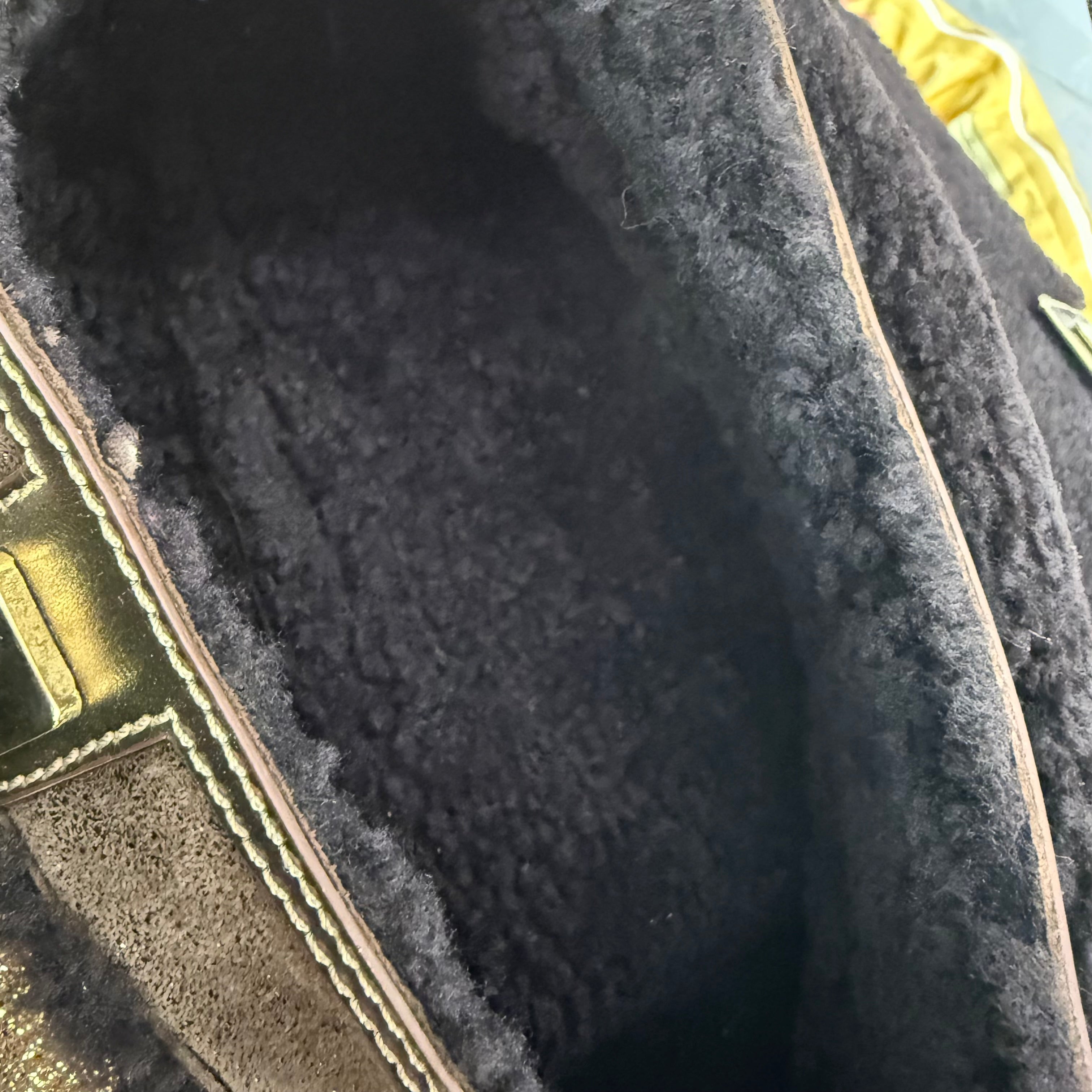 Fendi Metallic Shearling Shoulder Bag – Bronze & Gold (Prisitine Condition)