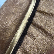 Fendi Metallic Shearling Shoulder Bag – Bronze & Gold (Prisitine Condition)