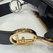 Fendi | Python-Trim Leather Tote – Black & Red (Pristine Condition)