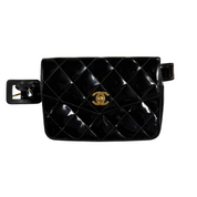 Chanel | Vintage Black Patent Quilted Belt Bag (Excellent Condition)