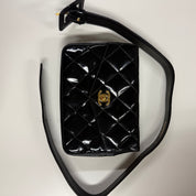 Chanel | Vintage Black Patent Quilted Belt Bag (Excellent Condition)