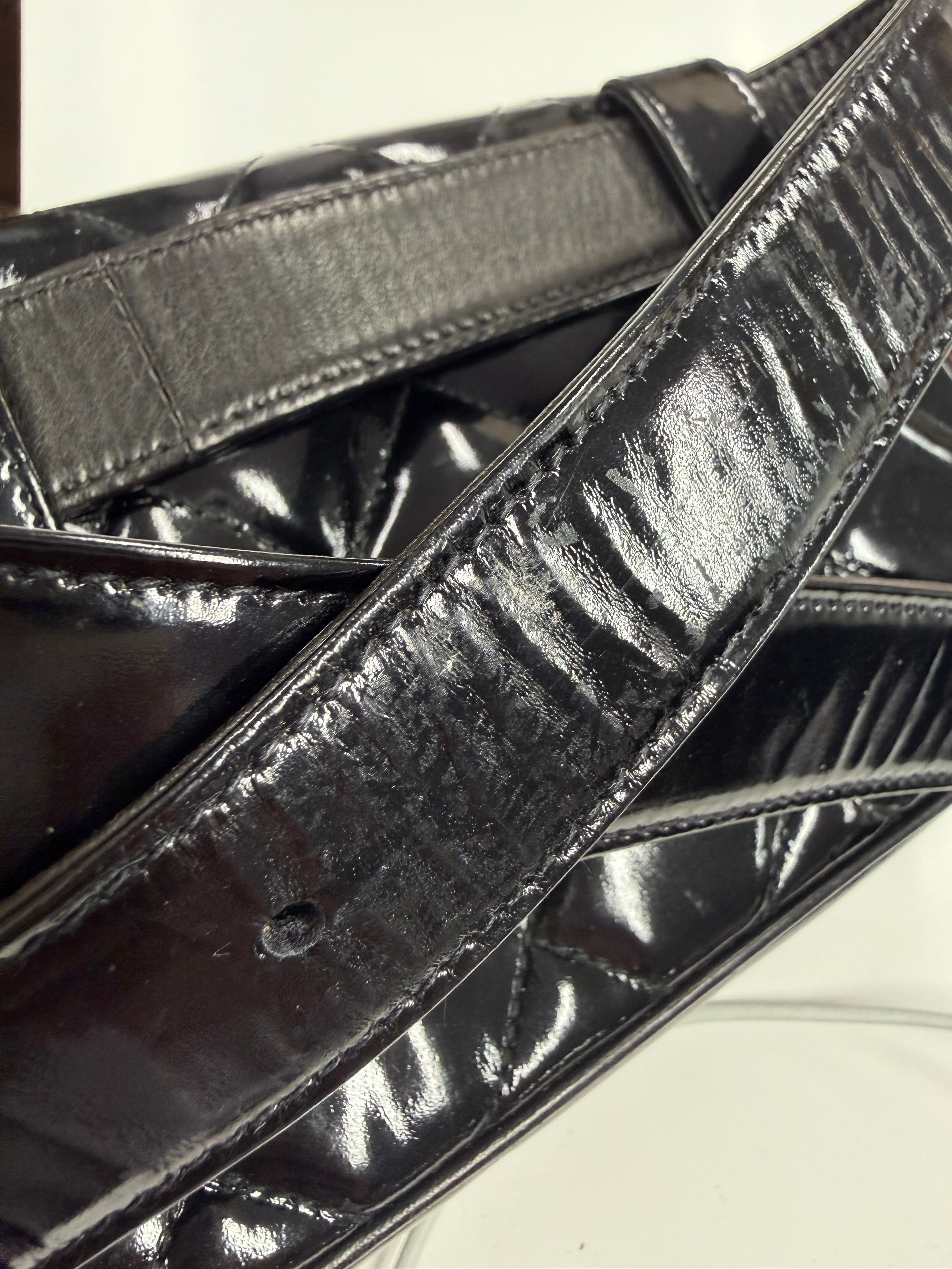 Chanel | Vintage Black Patent Quilted Belt Bag (Excellent Condition)