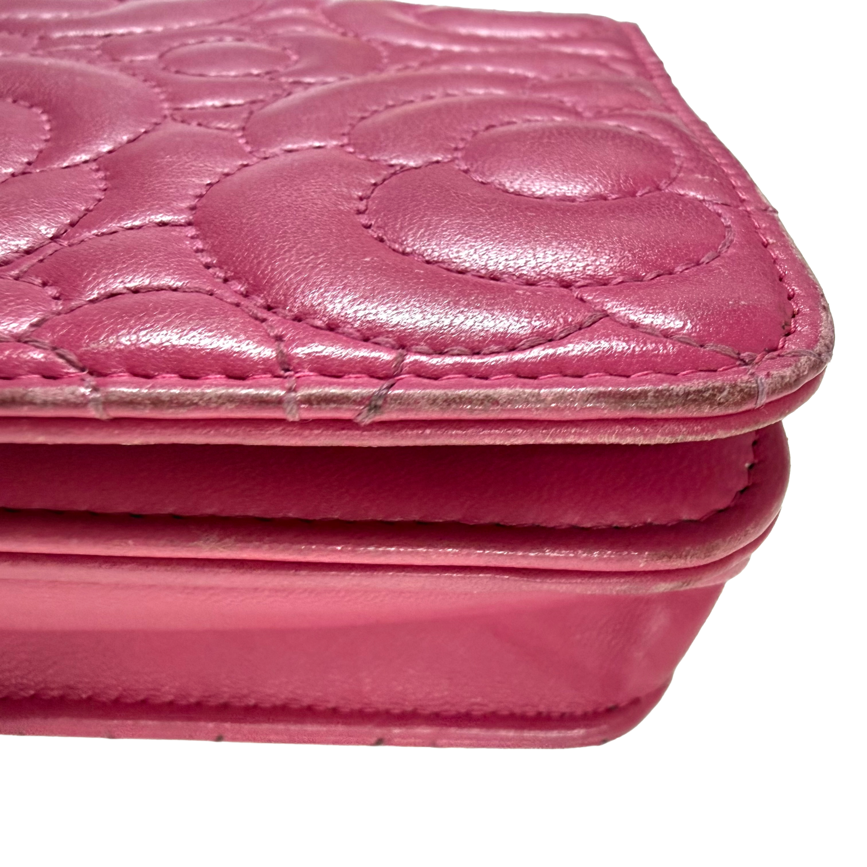 Chanel | Camellia Embossed Wallet on Chain – Hot Pink (Vintage Condition)