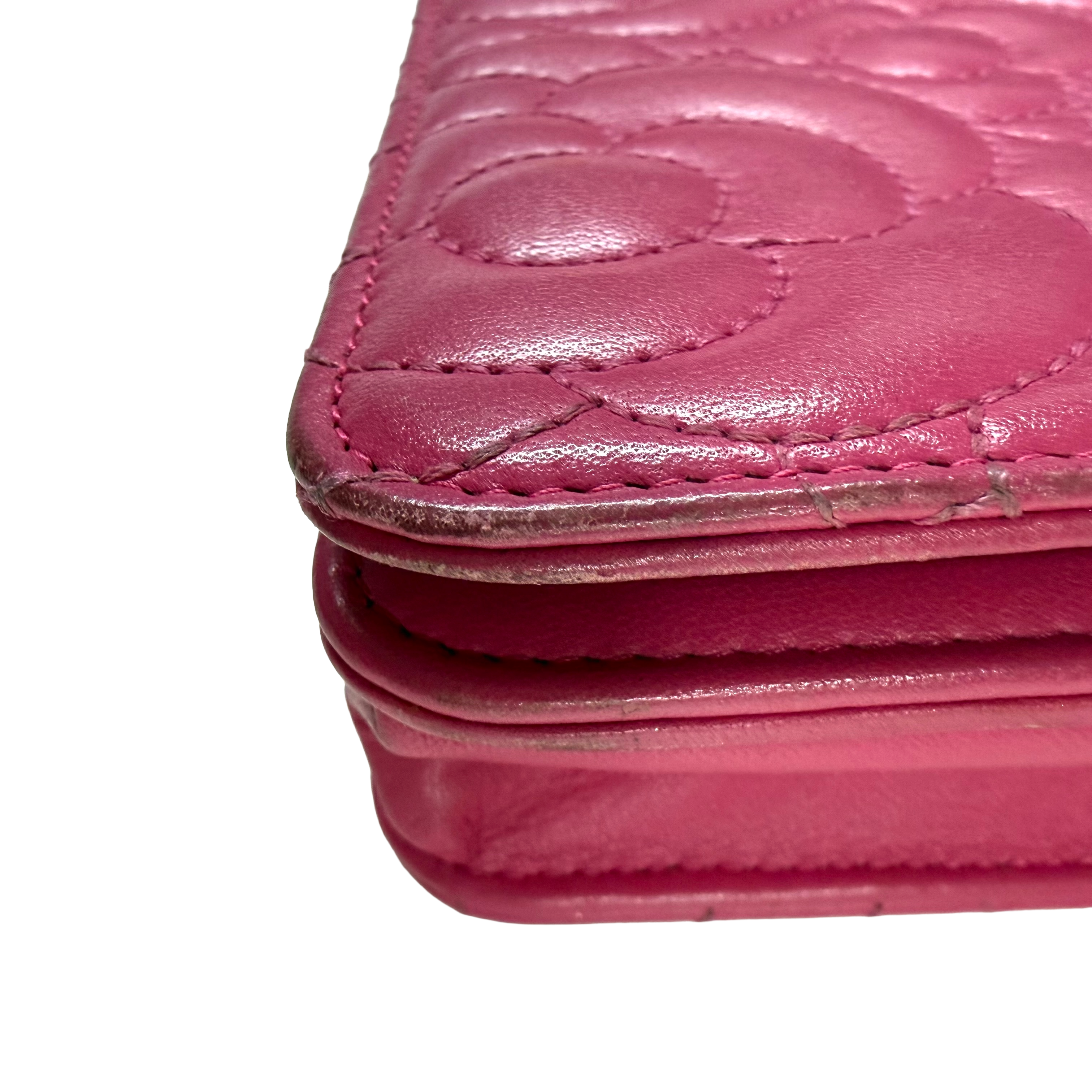 Chanel | Camellia Embossed Wallet on Chain – Hot Pink (Vintage Condition)