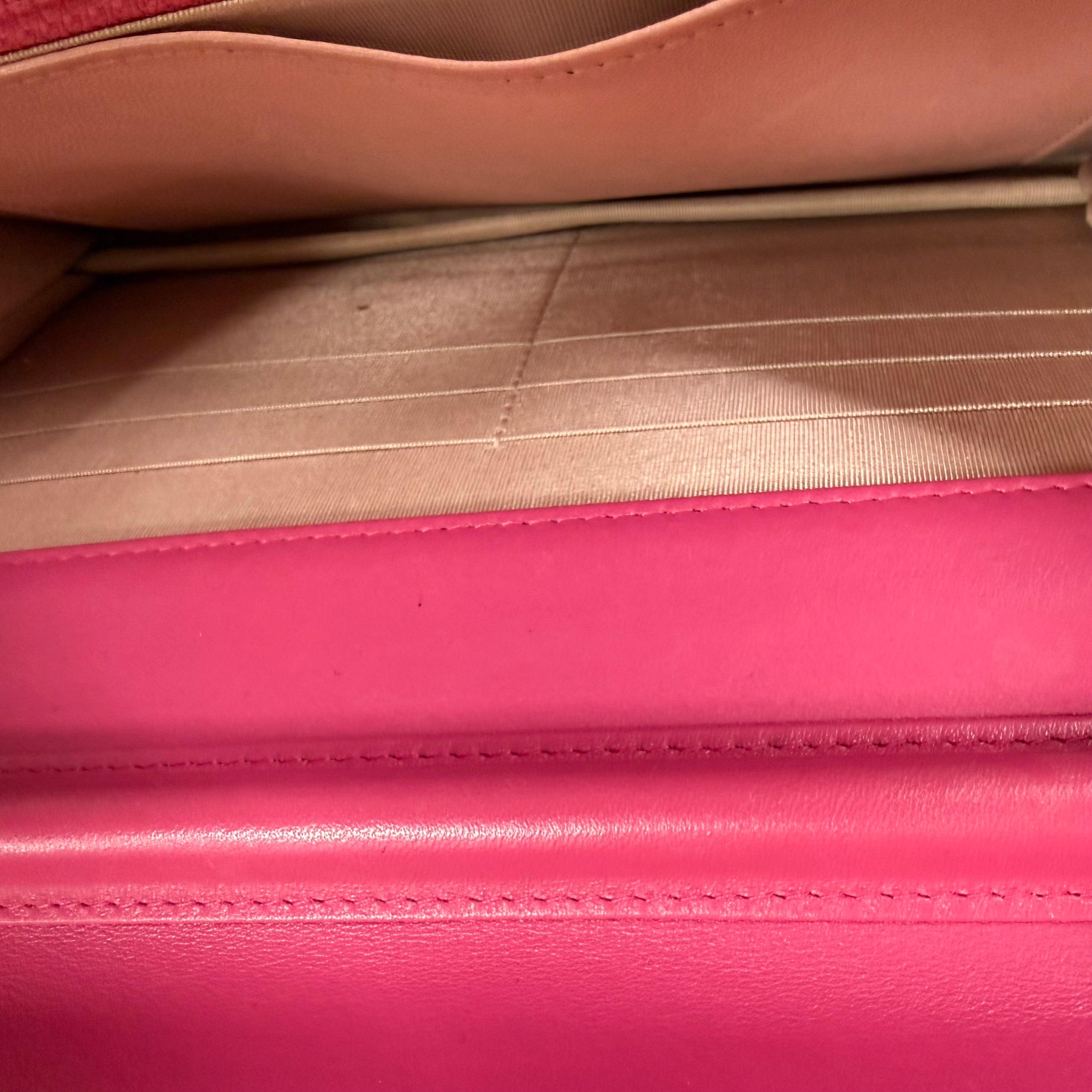 Chanel | Camellia Embossed Wallet on Chain – Hot Pink (Vintage Condition)