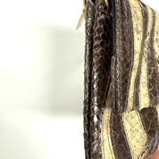 Gucci |Vintage Snakeskin Wave Patchwork Clutch with Gold Chain Strap (Pristine Condition)