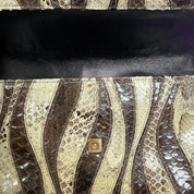 Gucci |Vintage Snakeskin Wave Patchwork Clutch with Gold Chain Strap (Pristine Condition)