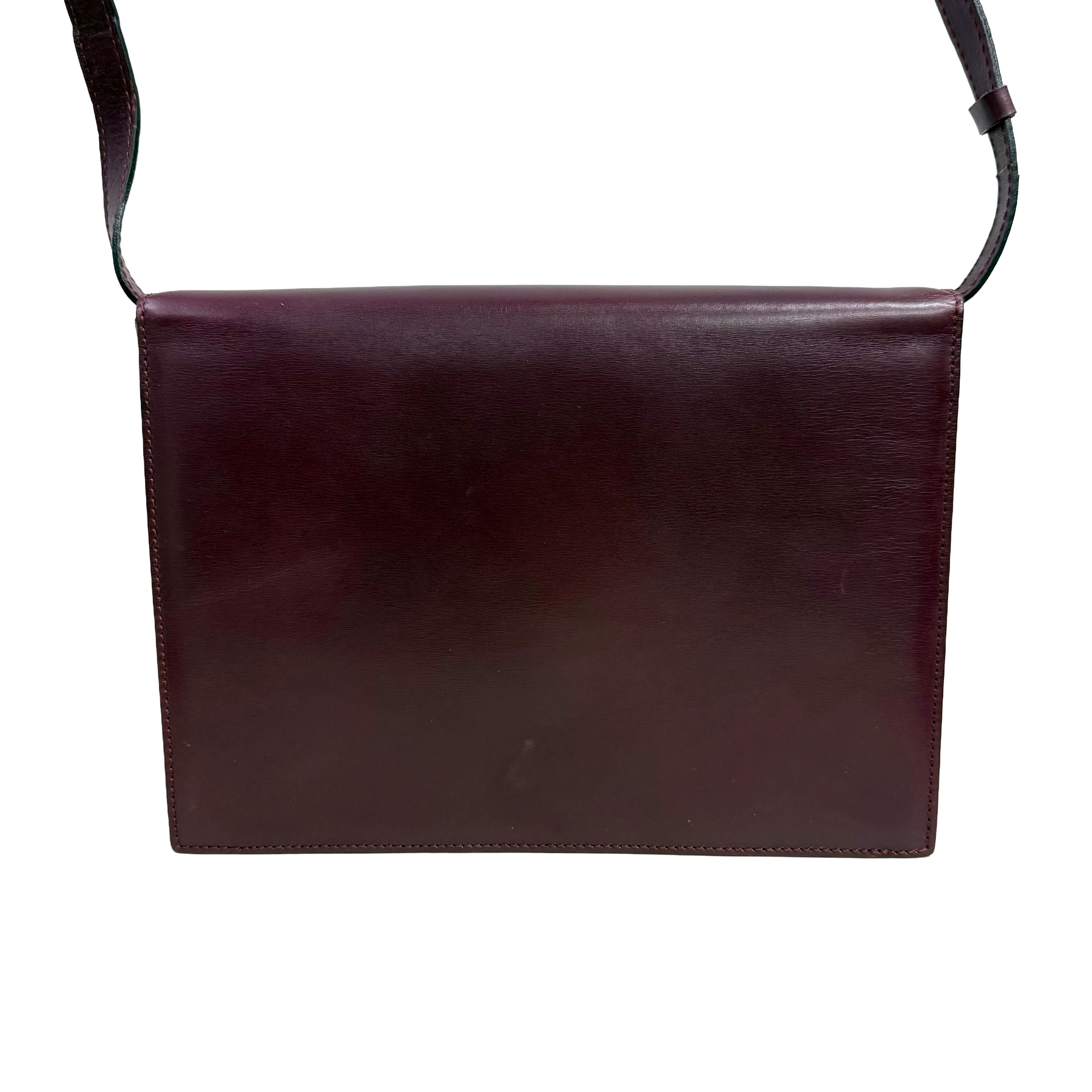 Céline | Structured Shoulder Bag – Burgundy Leather (Excellent Condition)