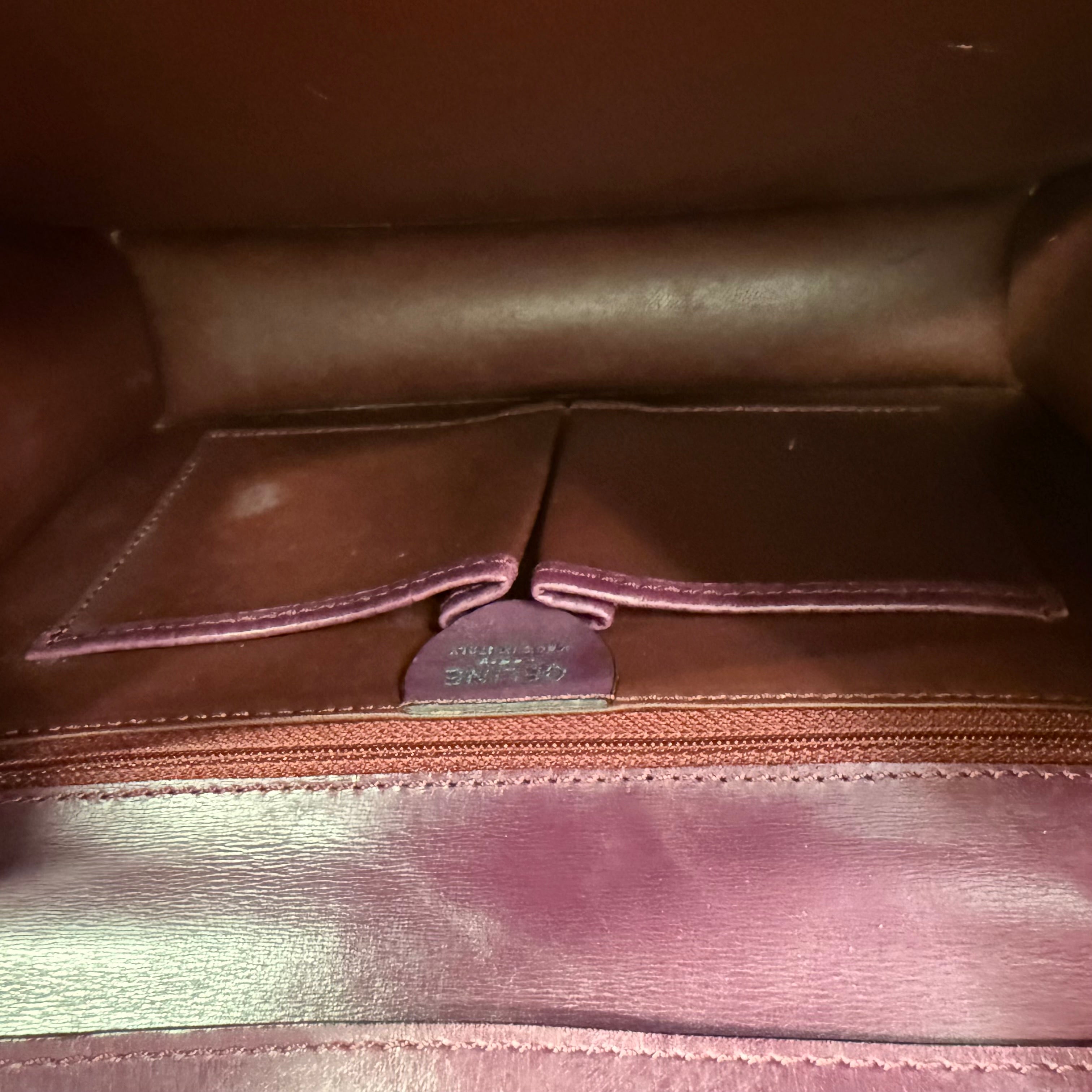 Céline | Structured Shoulder Bag – Burgundy Leather (Excellent Condition)