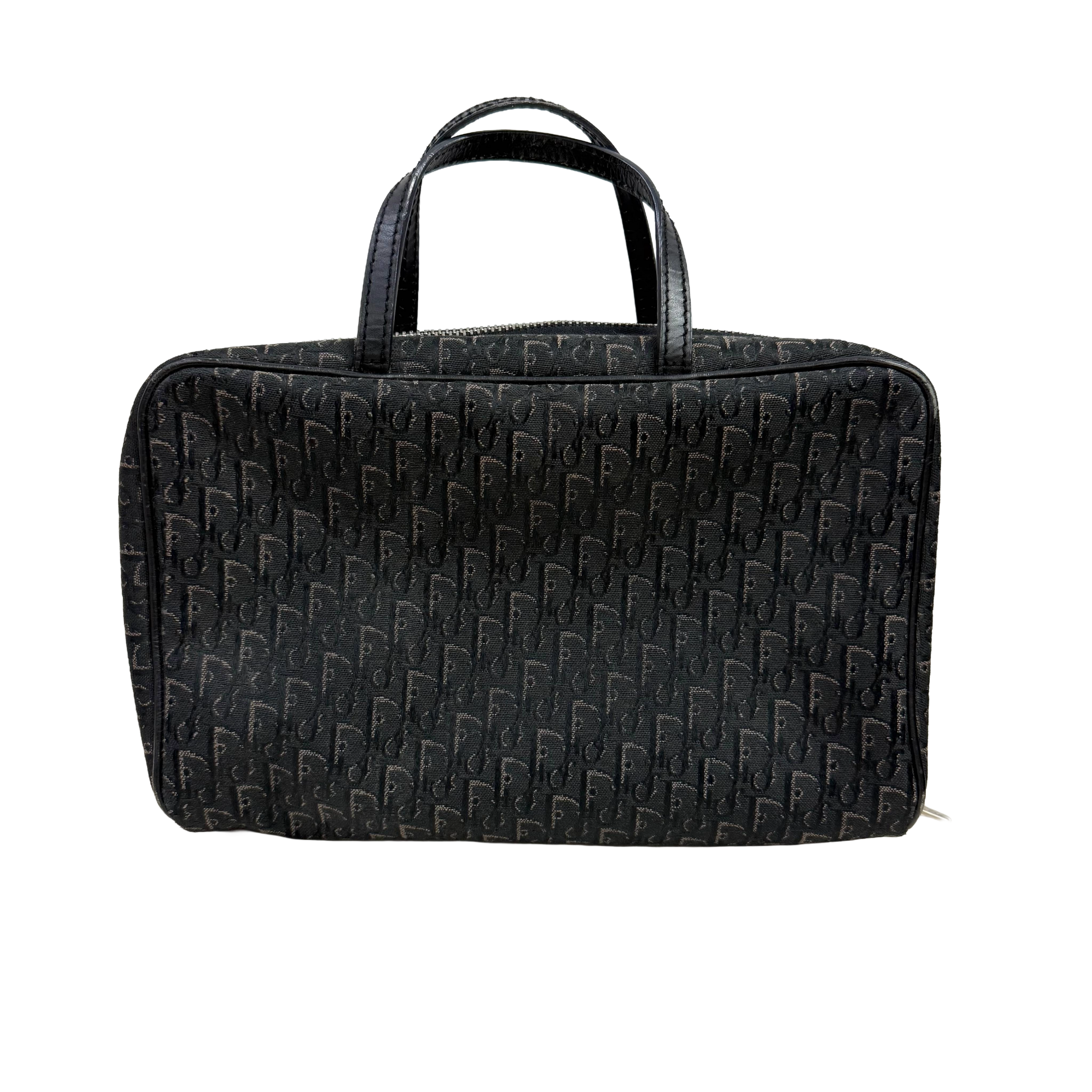 Christian Dior | Small Monogram Zip Tote – Black Canvas & Leather (Excellent Condition)
