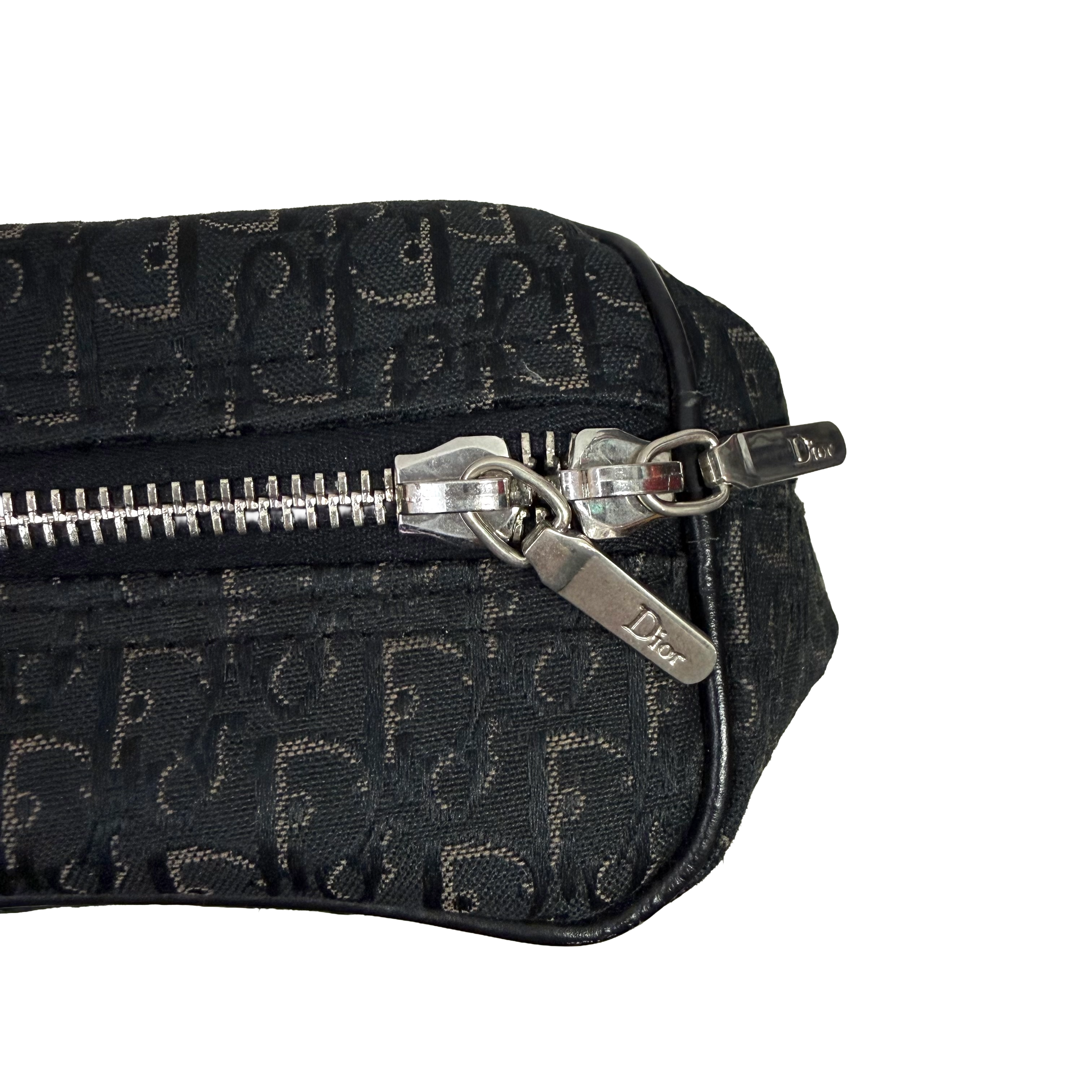 Christian Dior | Small Monogram Zip Tote – Black Canvas & Leather (Excellent Condition)