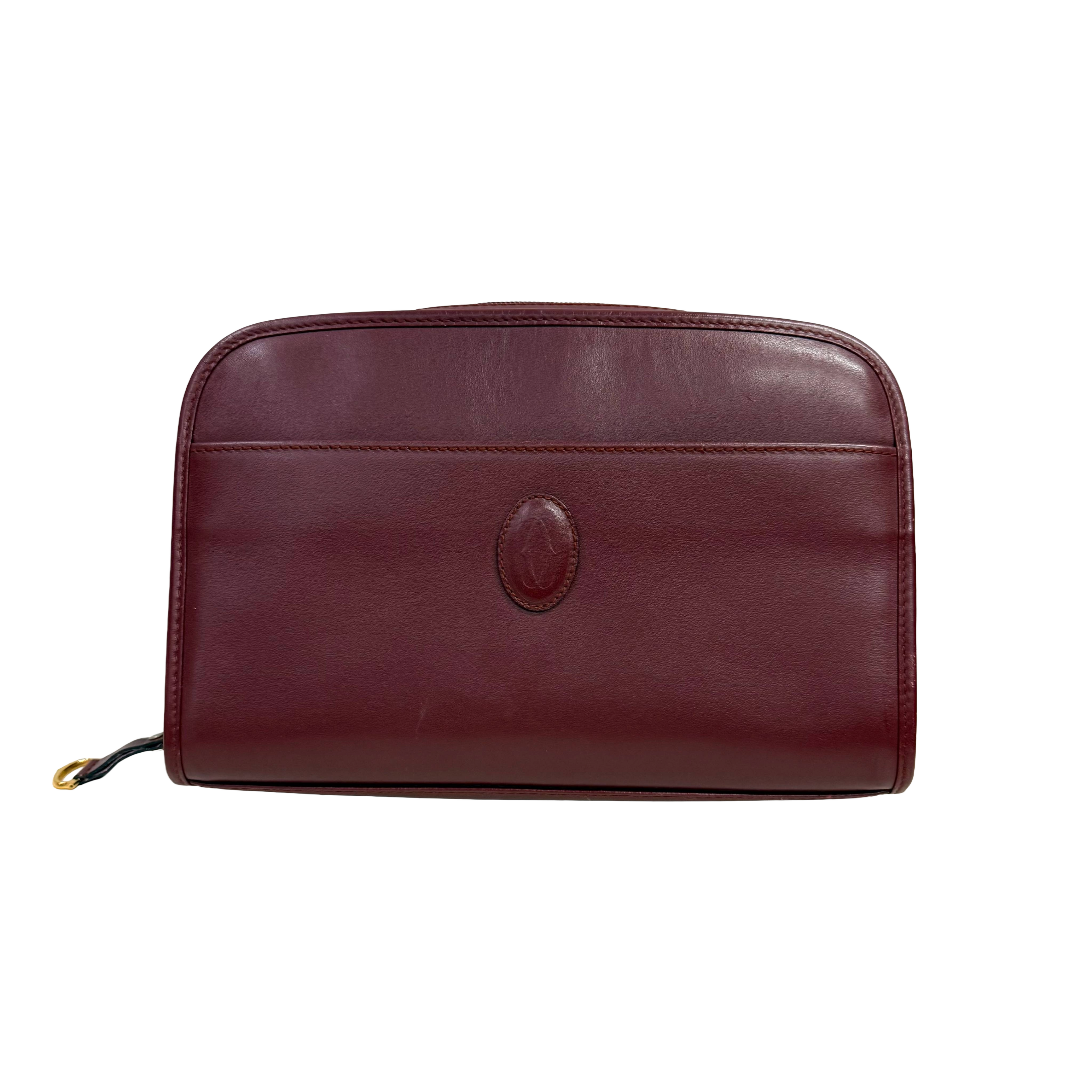 Cartier | Small Zip Pouch – Burgundy Leather (Good Condition)
