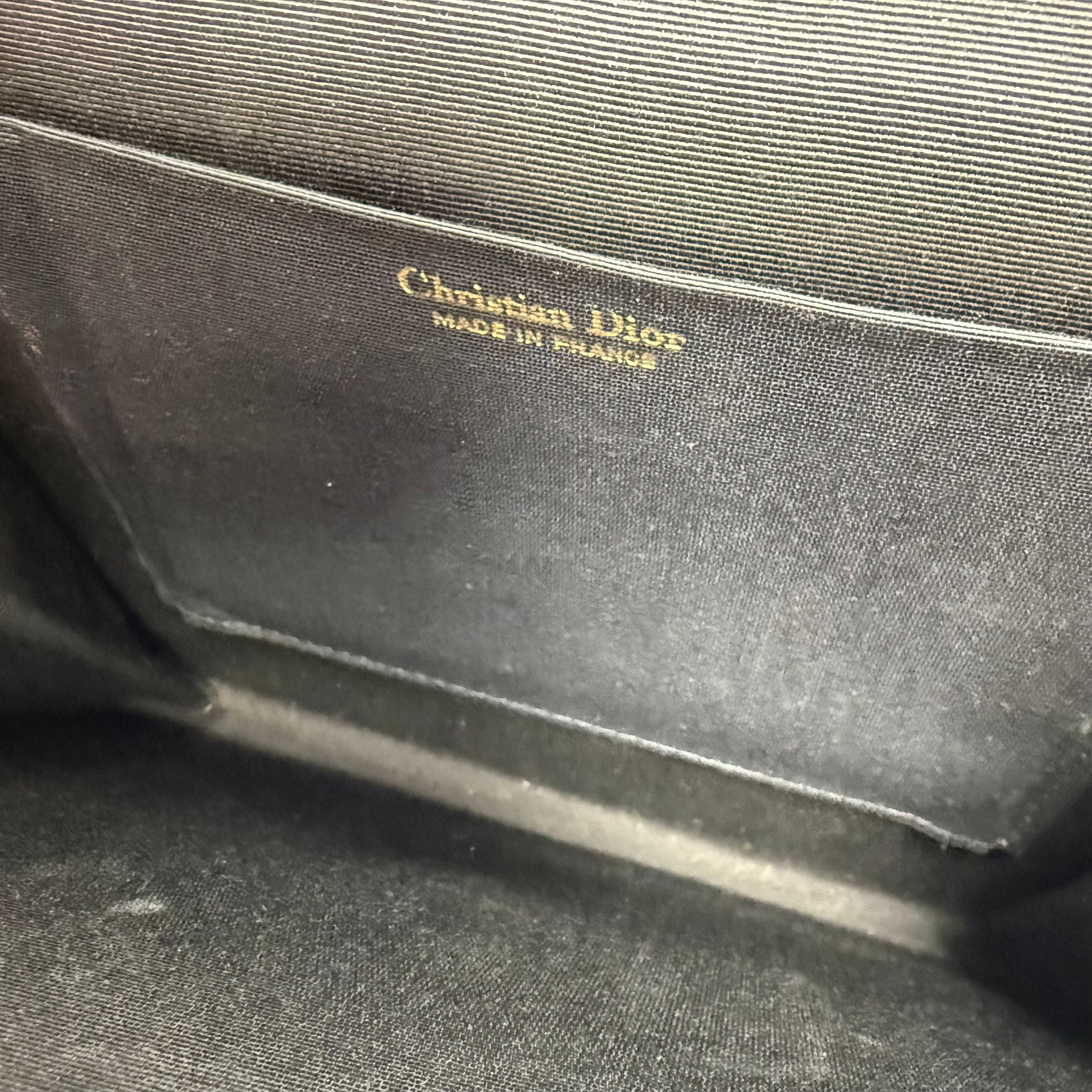 Christian Dior | Small Evening Chain Clutch – Black Grosgrain & Gold Hardware (Excellent Condition)