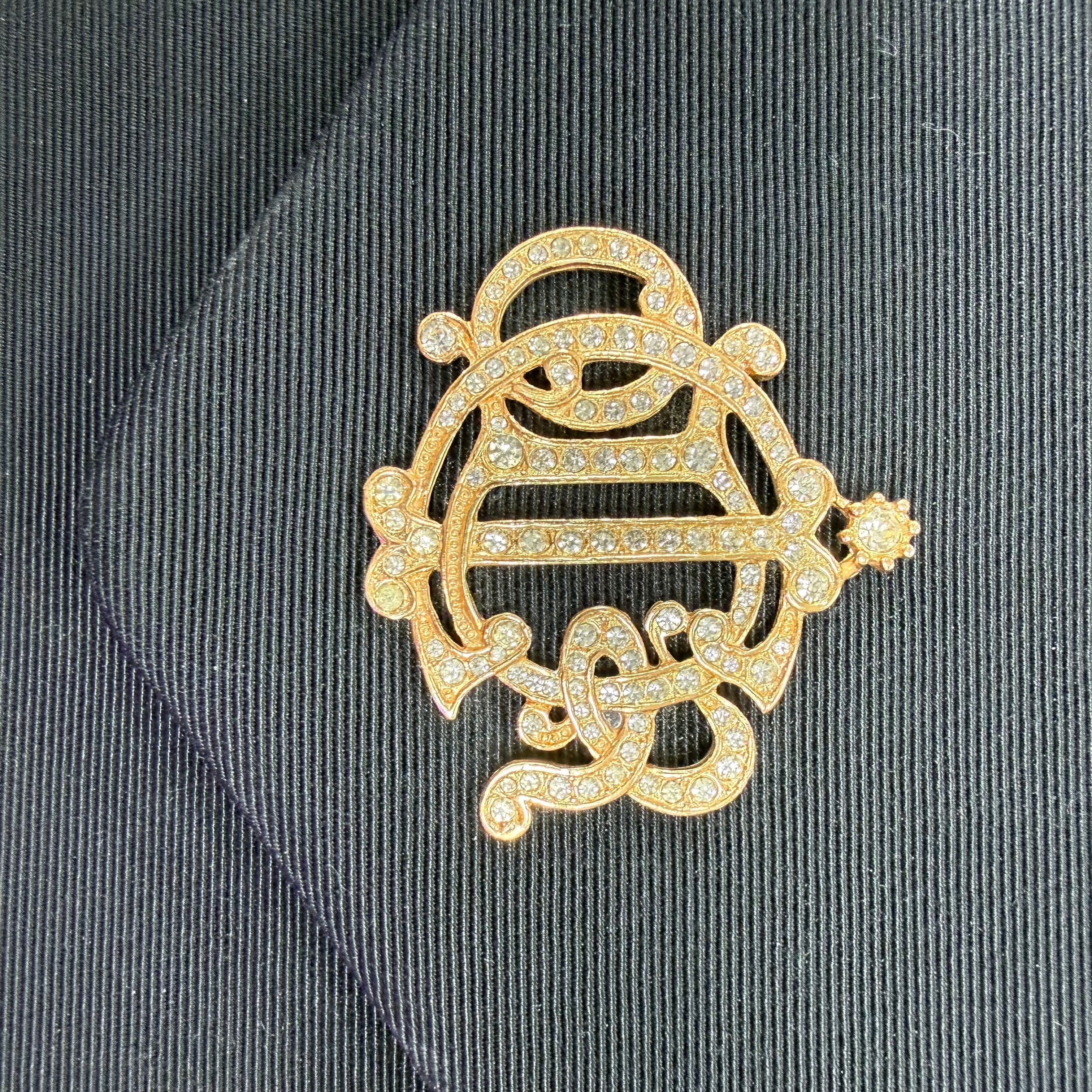 Christian Dior | Small Evening Chain Clutch – Black Grosgrain & Gold Hardware (Excellent Condition)