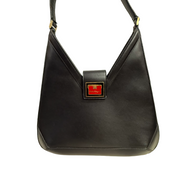 Salvatore Ferragamo | Structured Shoulder Bag – Black Leather & Gold Hardware (Excellent Condition)