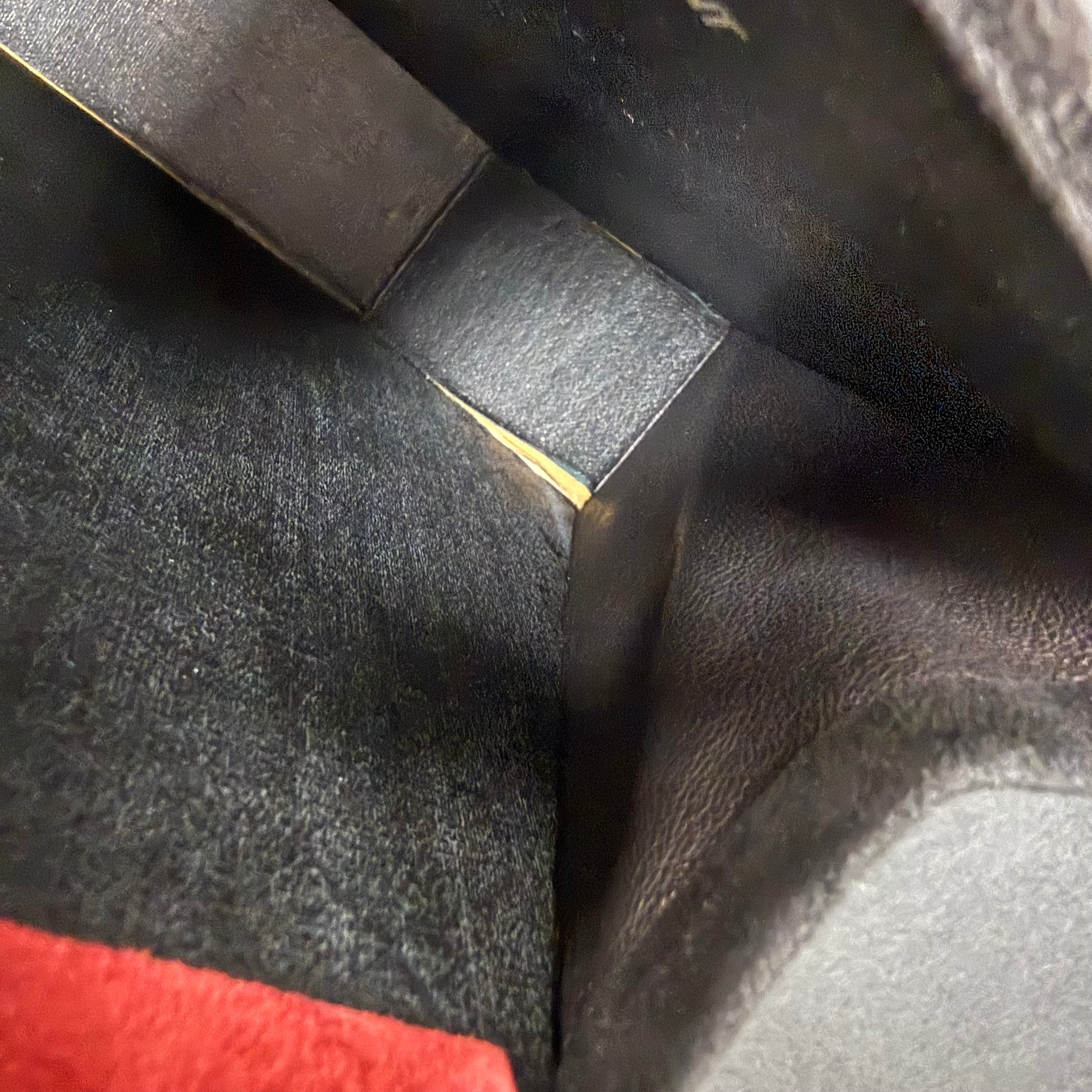 YSL | Suede Drawstring Mini Bag – Black & Red with Rope Strap (Vintage Condition)