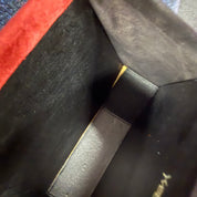 YSL | Suede Drawstring Mini Bag – Black & Red with Rope Strap (Vintage Condition)