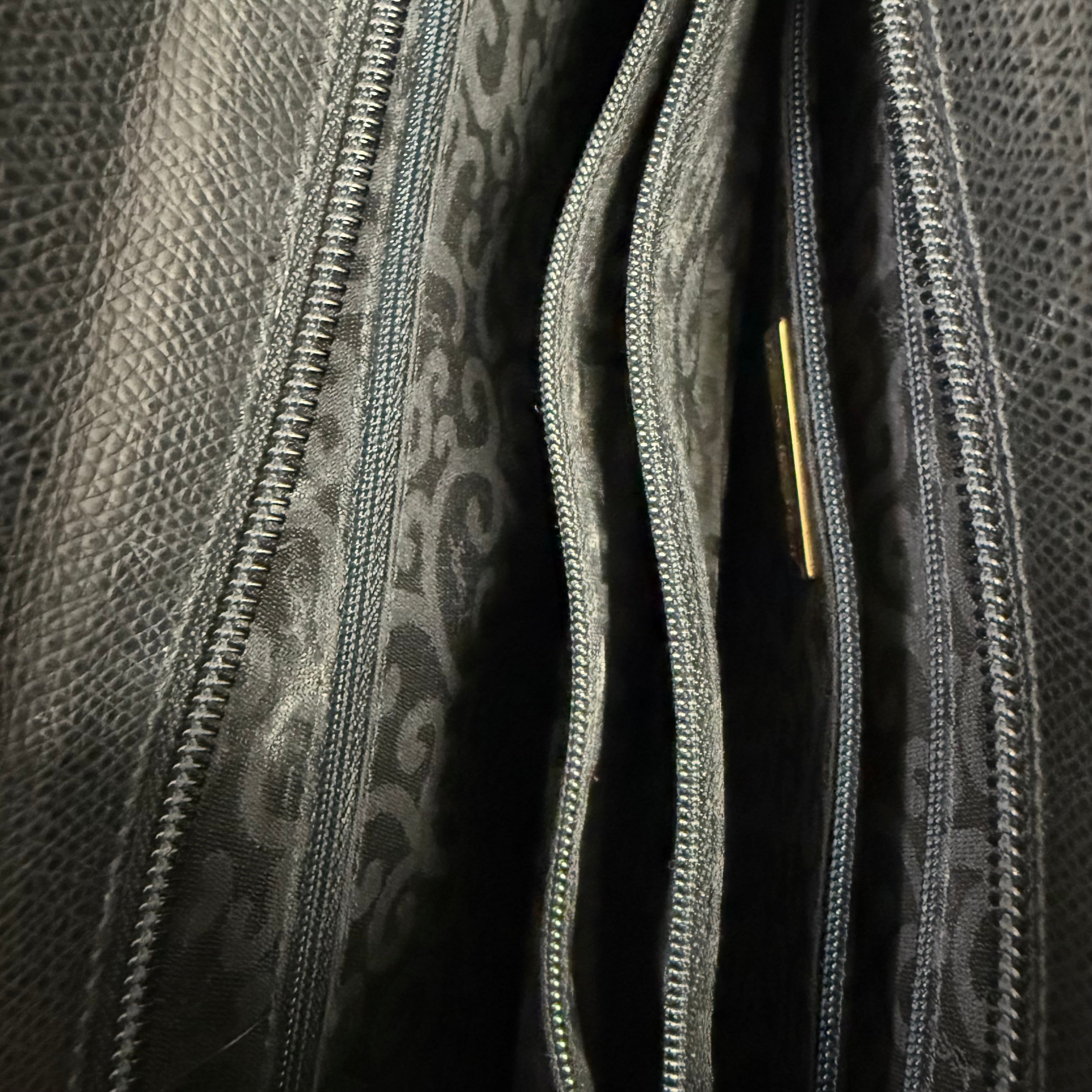 YSL| Embossed Leather Zip Tote – Black & Gold Hardware (Excellent Condition)