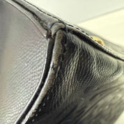 Christian Dior | Monogram Shoulder Bag – Navy Canvas & Gold Hardware (Excellent Condition)