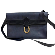 Christian Dior | Monogram Shoulder Bag – Navy Canvas & Gold Hardware (Excellent Condition)