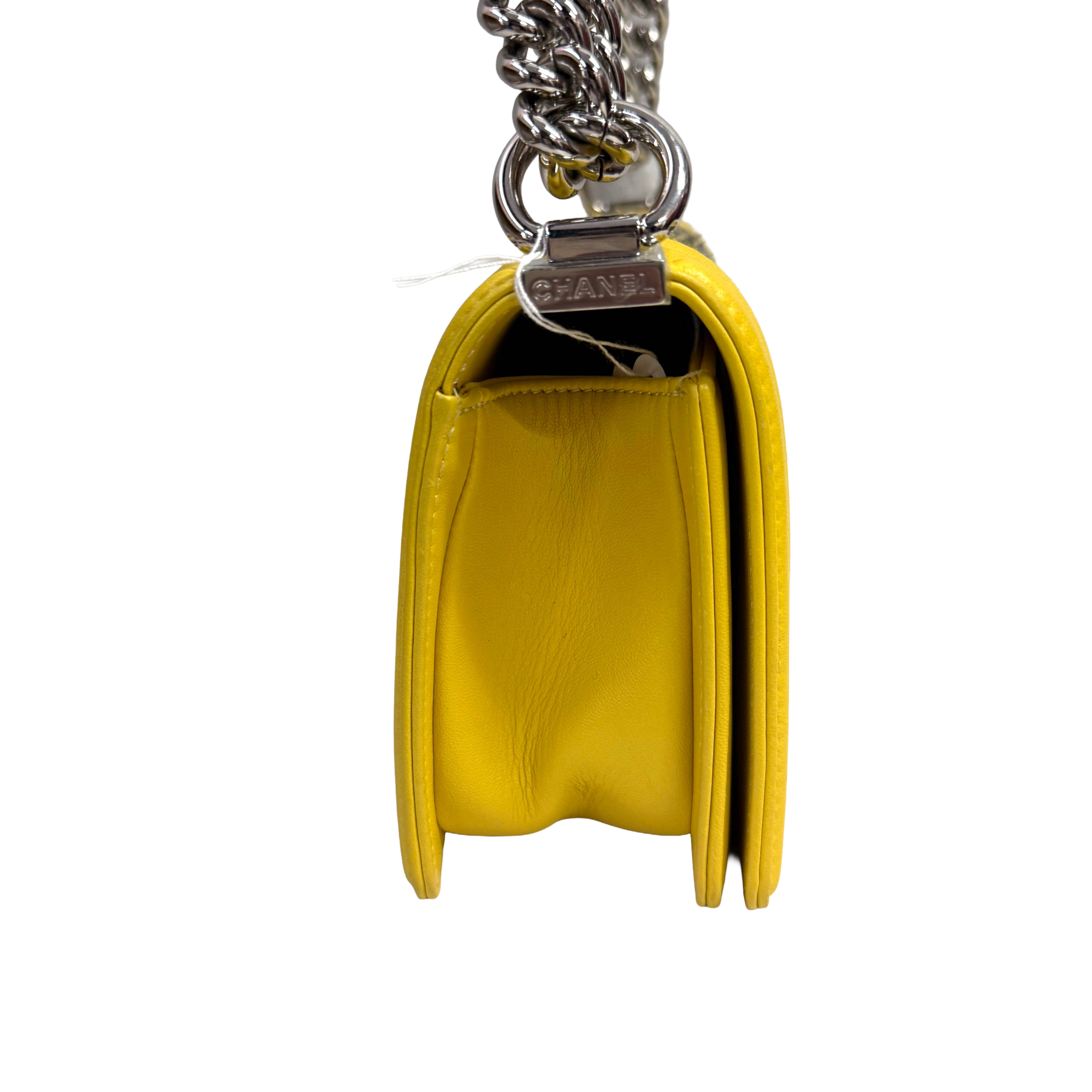 Chanel | Boy Bag – Yellow Tweed with Silver Hardware (Pristine Condition)