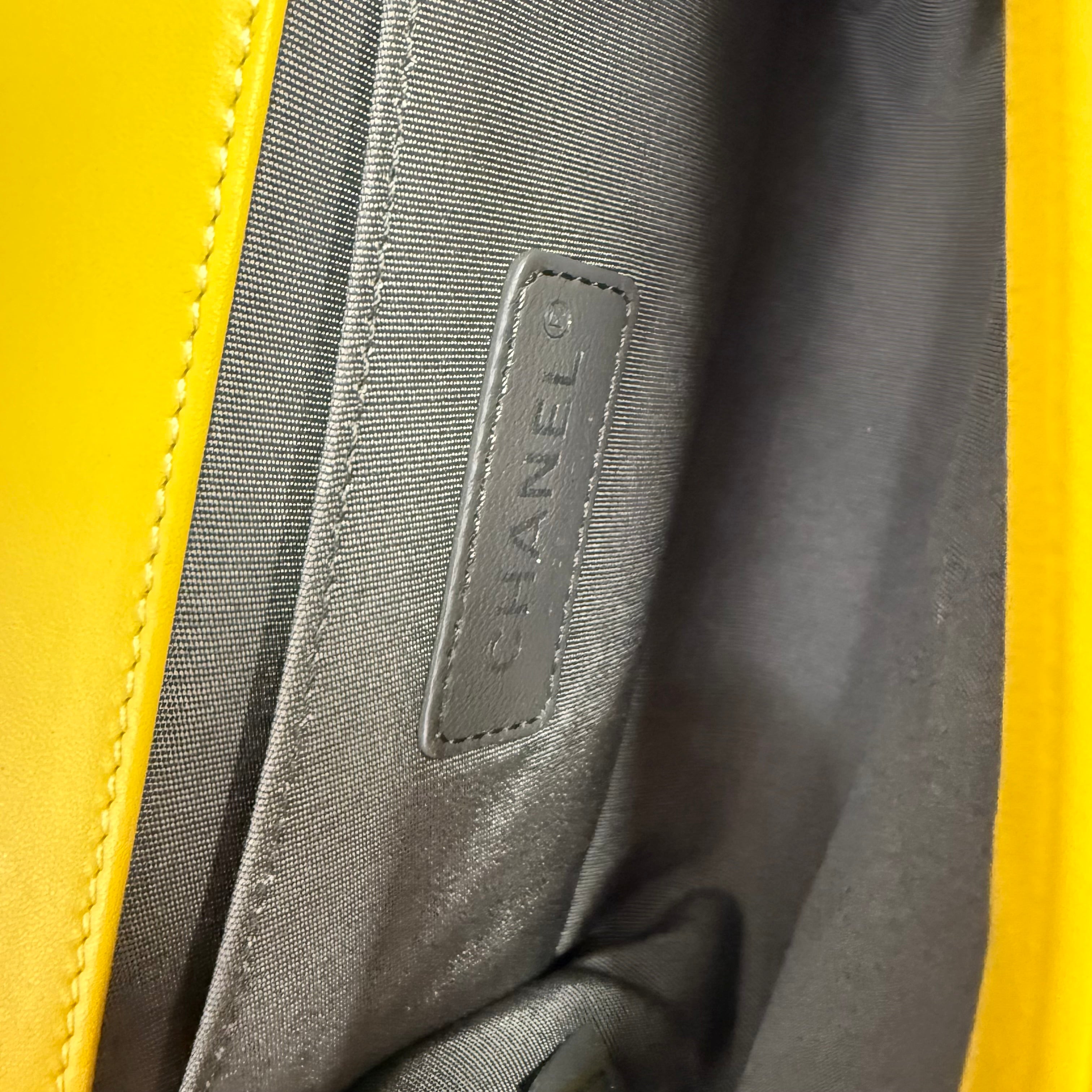 Chanel | Boy Bag – Yellow Tweed with Silver Hardware (Pristine Condition)