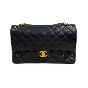 Chanel | Classic Flap Shoulder Bag – Black Quilted Leather & Gold Hardware (Excellent Condition)