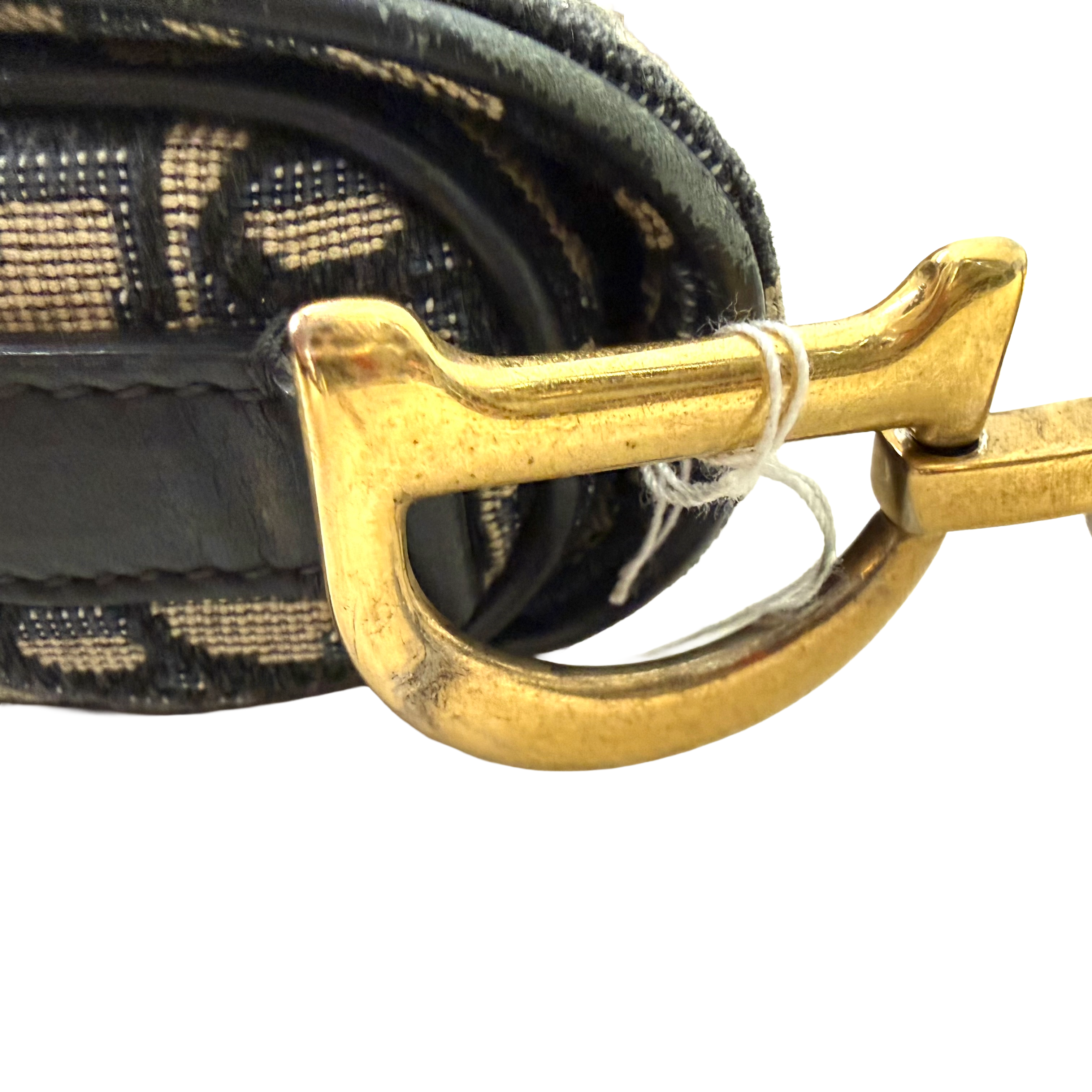 Christian Dior | Saddle Bag – Navy Monogram Canvas & Gold Hardware (Excellent Condition)