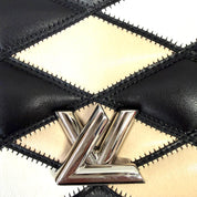 Louis Vuitton | Patchwork Leather Chain Shoulder Bag – Black, Cream & Beige (Pristine Condition)
