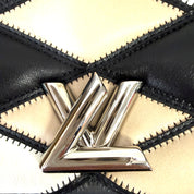 Louis Vuitton | Patchwork Leather Chain Shoulder Bag – Black, Cream & Beige (Pristine Condition)