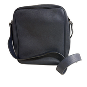 Bally | Logo Crossbody Bag – Navy Grained Leather & Silver-Tone Hardware (Pristine Condition)