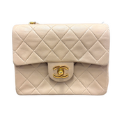 Chanel | Classic Flap Bag – Beige Quilted Leather & Gold Hardware (Good Condition)