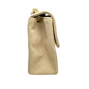 Chanel | Classic Flap Bag – Beige Quilted Leather & Gold Hardware (Good Condition)