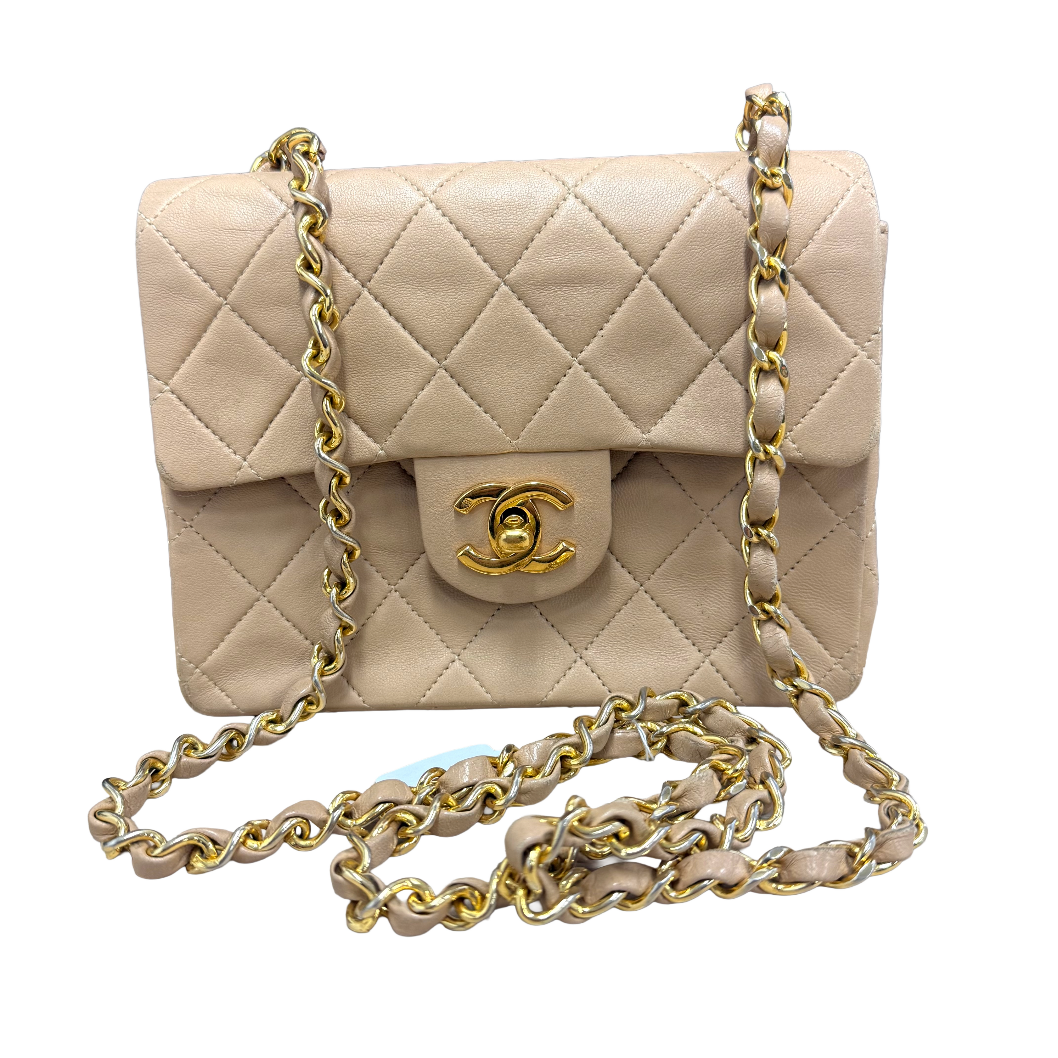 Chanel | Classic Flap Bag – Beige Quilted Leather & Gold Hardware (Good Condition)