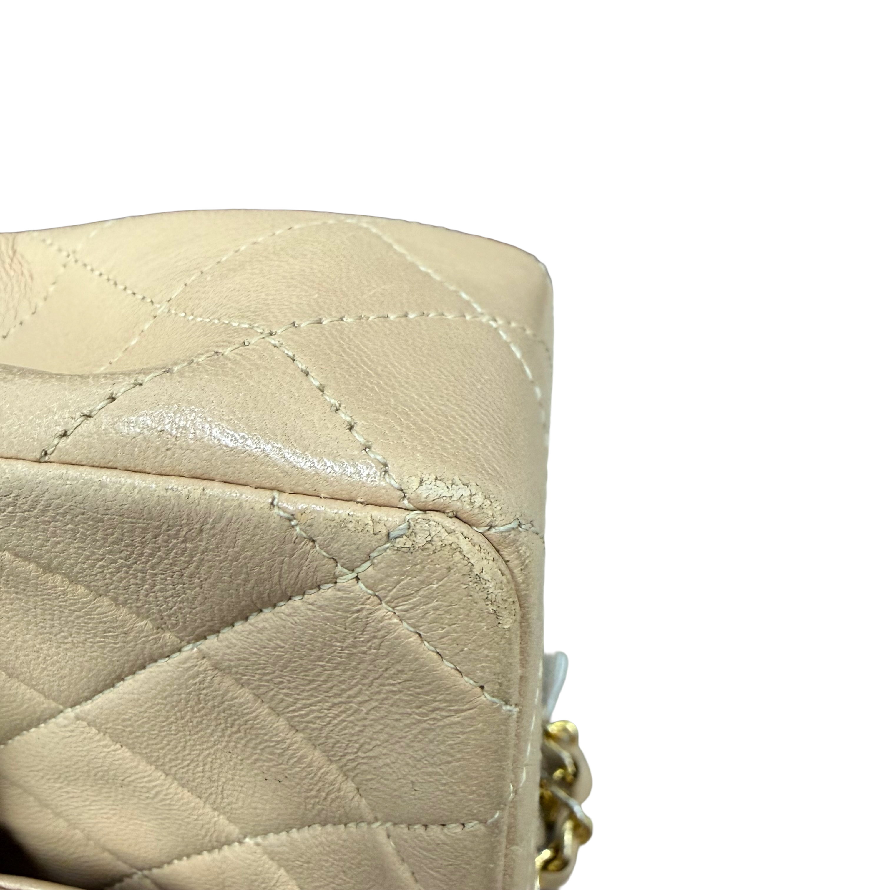 Chanel | Classic Flap Bag – Beige Quilted Leather & Gold Hardware (Good Condition)