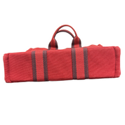 Hermès | Fourre-Tout Tote – Red Canvas & Burgundy Stripes Small (Good Condition)