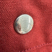 Hermès | Fourre-Tout Tote – Red Canvas & Burgundy Stripes Small (Good Condition)