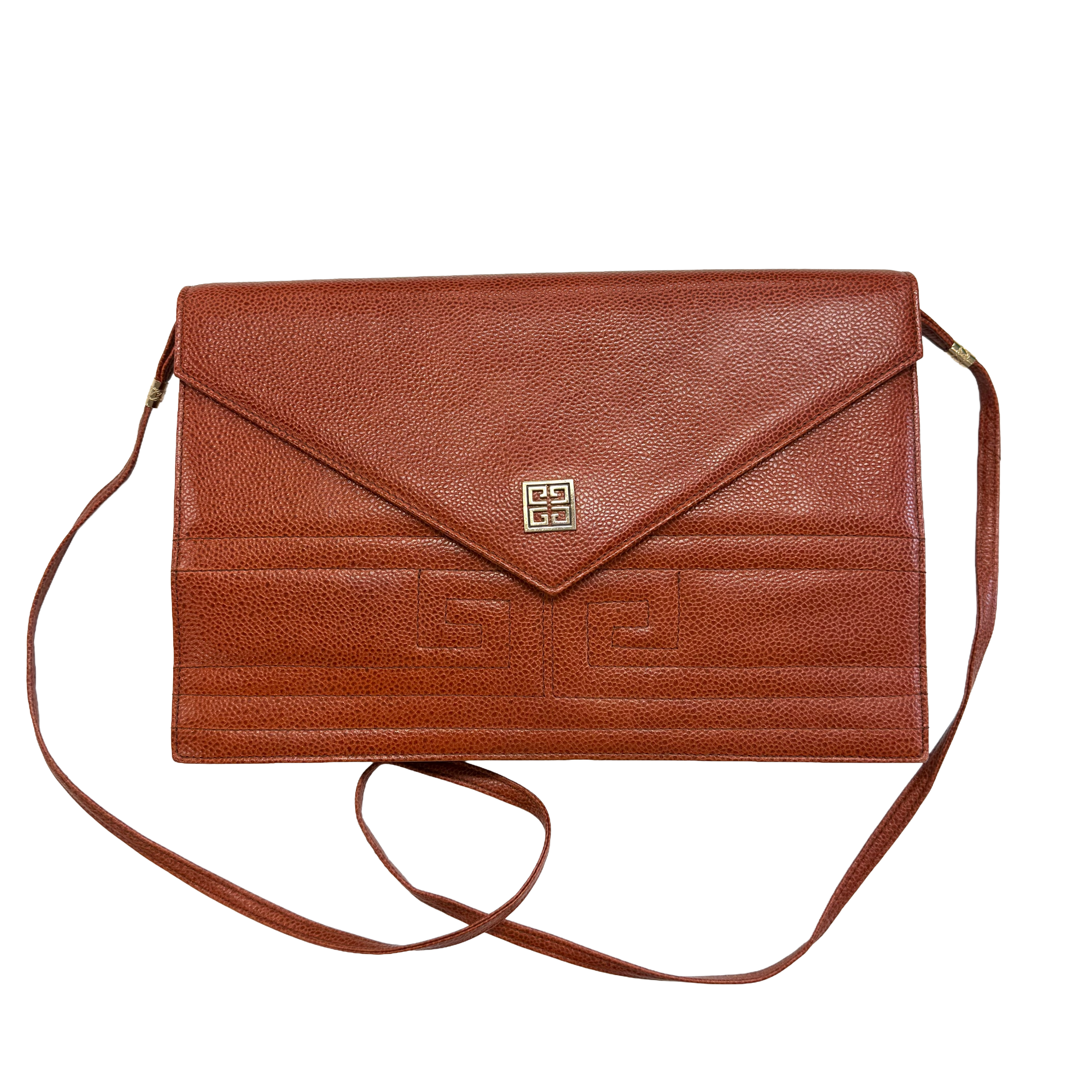 Givenchy | Envelope Shoulder Bag – Brown Leather & Gold Hardware (Excellent Condition)