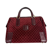 Celine | Boston Handbag – Burgundy Suede & Leather Trim (Good Condition)