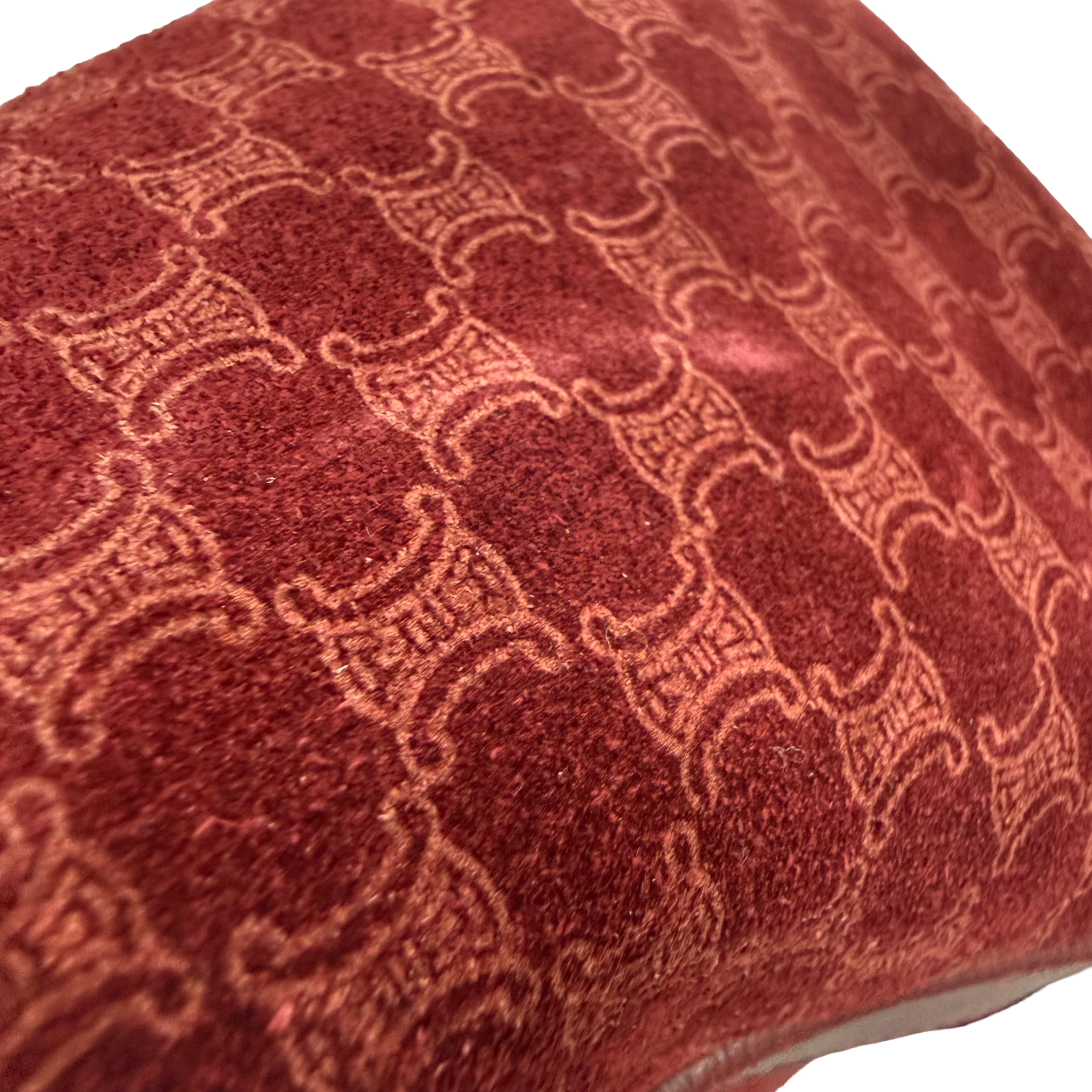 Celine | Boston Handbag – Burgundy Suede & Leather Trim (Good Condition)