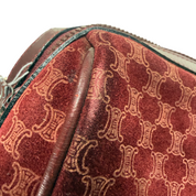 Celine | Boston Handbag – Burgundy Suede & Leather Trim (Good Condition)