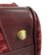 Celine | Boston Handbag – Burgundy Suede & Leather Trim (Good Condition)