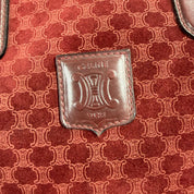 Celine | Boston Handbag – Burgundy Suede & Leather Trim (Good Condition)