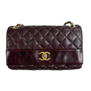 Chanel | Quilted Flap Shoulder Bag – Burgundy Leather & Gold Hardware (Excellent Condition)
